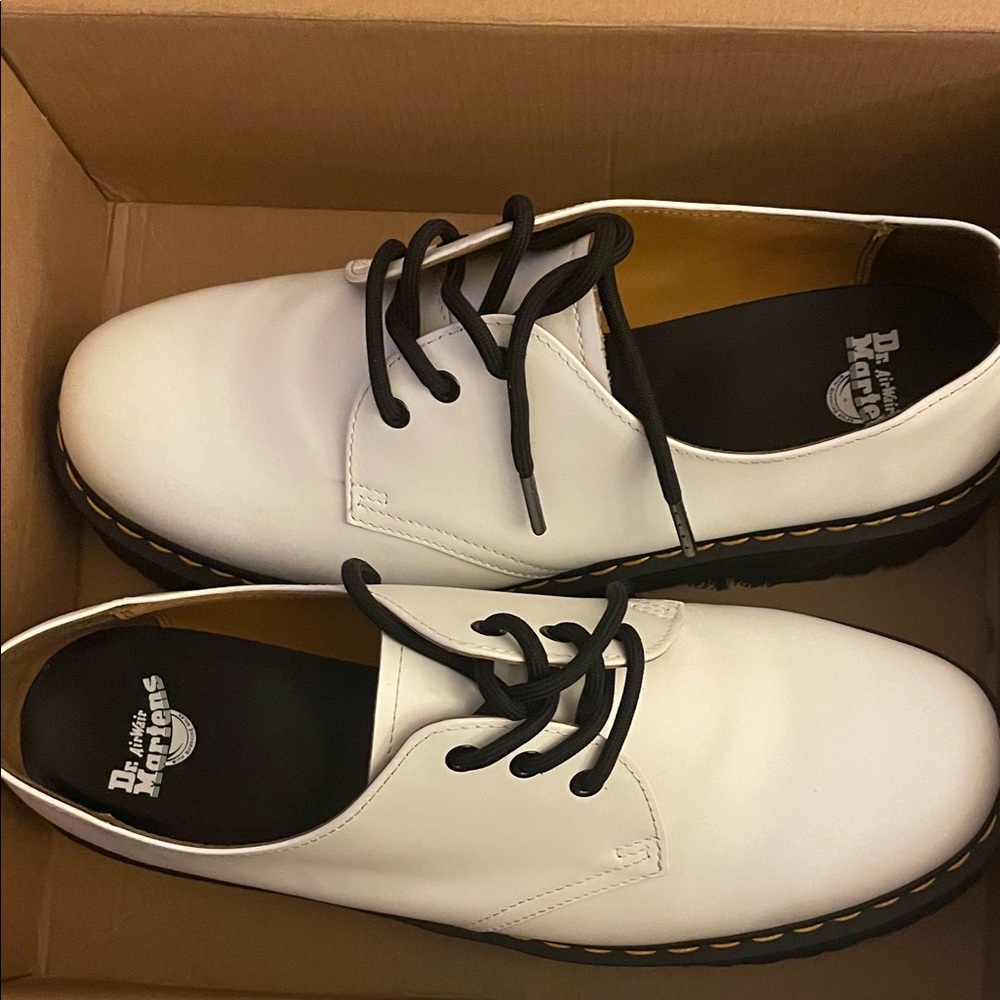 Dr. Martens White Leather Oxfords